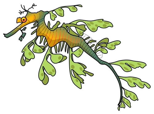 Dragón foliado dibujado a mano